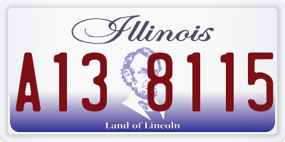 IL license plate A138115