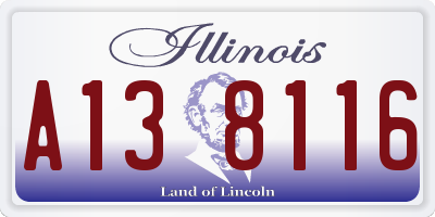 IL license plate A138116