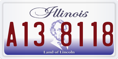 IL license plate A138118
