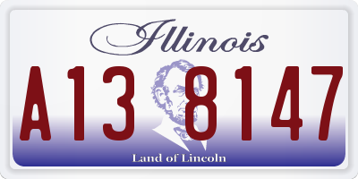 IL license plate A138147