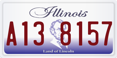 IL license plate A138157