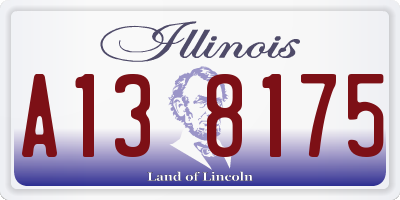 IL license plate A138175