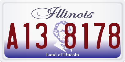 IL license plate A138178
