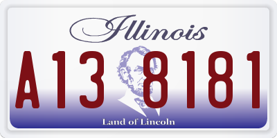 IL license plate A138181