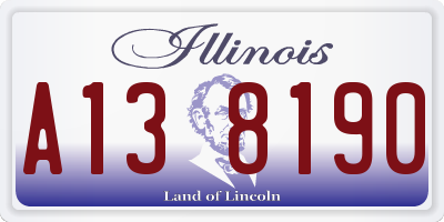 IL license plate A138190
