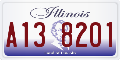 IL license plate A138201