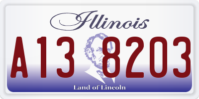 IL license plate A138203