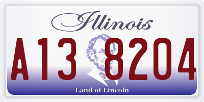 IL license plate A138204