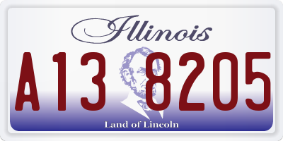 IL license plate A138205