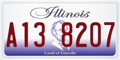 IL license plate A138207