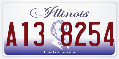 IL license plate A138254