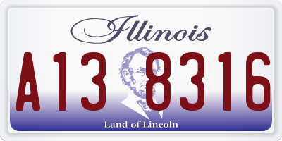 IL license plate A138316