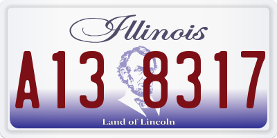 IL license plate A138317