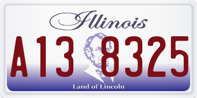 IL license plate A138325
