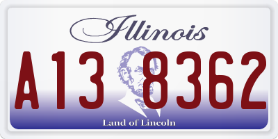 IL license plate A138362