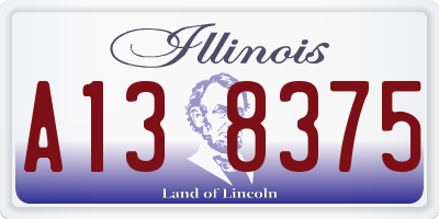 IL license plate A138375