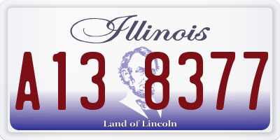 IL license plate A138377