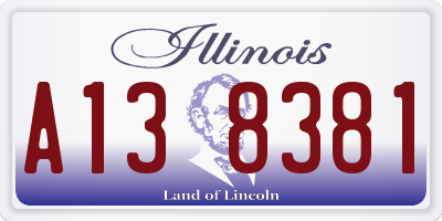 IL license plate A138381