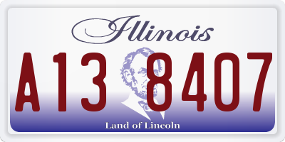 IL license plate A138407