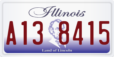 IL license plate A138415