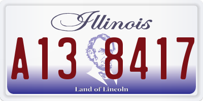 IL license plate A138417