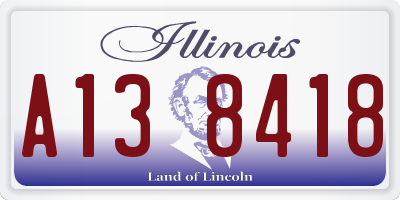 IL license plate A138418