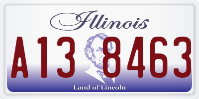 IL license plate A138463