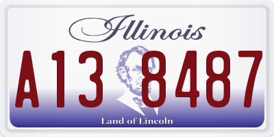 IL license plate A138487