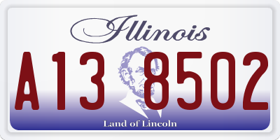 IL license plate A138502