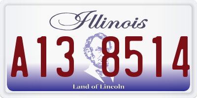 IL license plate A138514