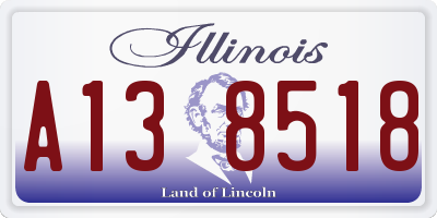 IL license plate A138518