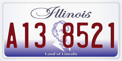 IL license plate A138521