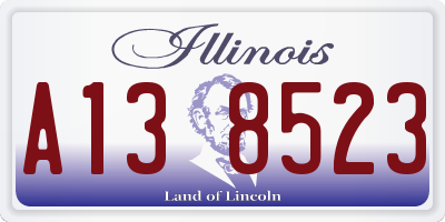 IL license plate A138523