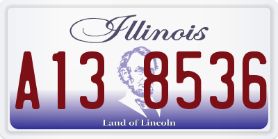 IL license plate A138536
