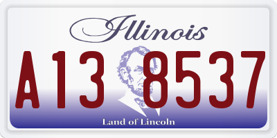 IL license plate A138537