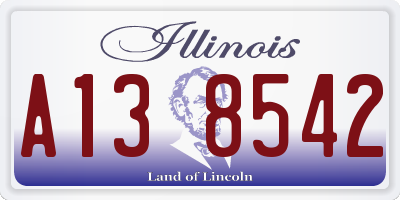 IL license plate A138542