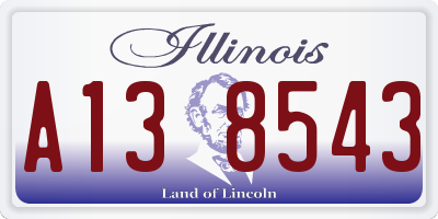 IL license plate A138543