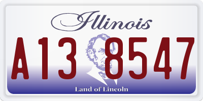 IL license plate A138547