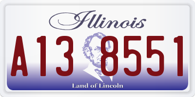 IL license plate A138551