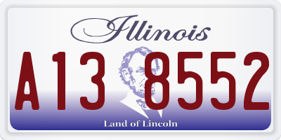 IL license plate A138552