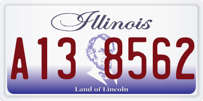 IL license plate A138562