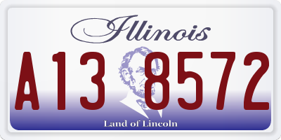 IL license plate A138572