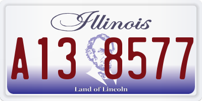 IL license plate A138577
