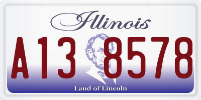 IL license plate A138578