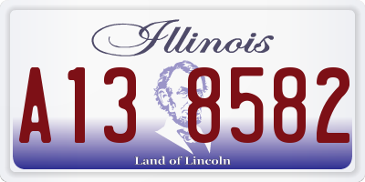 IL license plate A138582