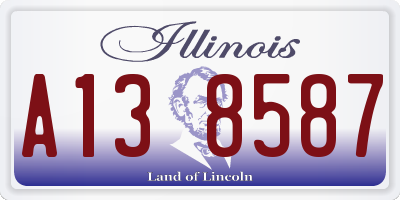 IL license plate A138587