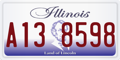 IL license plate A138598