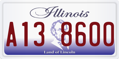 IL license plate A138600