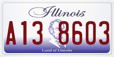 IL license plate A138603