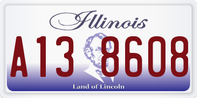 IL license plate A138608